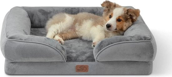 Honden letto ortopedico - Sedia per cani ergonomici - 71x58 Cm - Grigio - Schiuma a forma di uovo