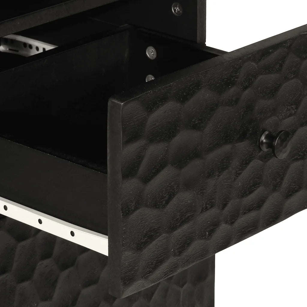 Mobile da Bagno | Armadio da bagno Nero 38x33x160 cm in Legno Massello di Mango