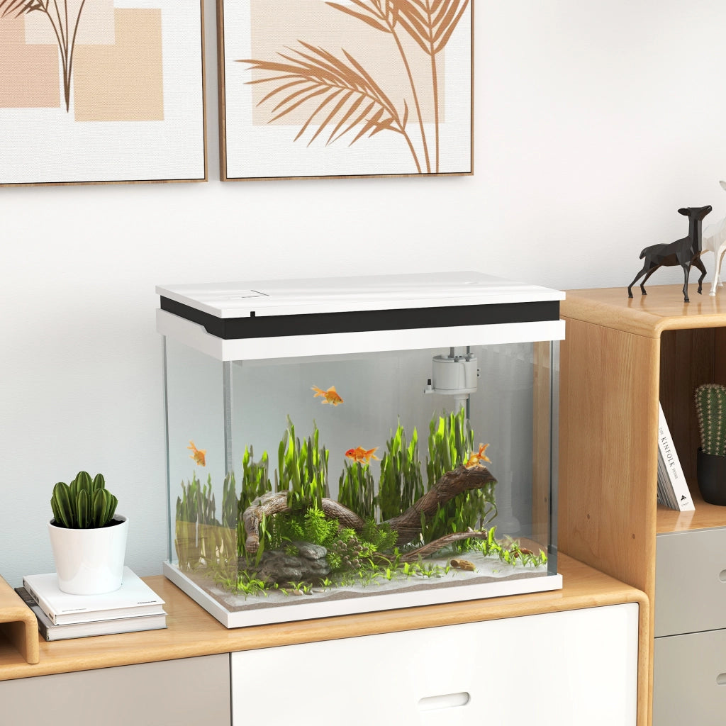 Acquario in vetro 41L ¨C Xylo ¨C con filtro, LED, pompa, bianco