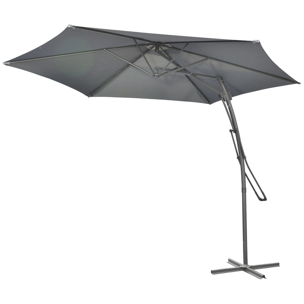 Ombrellone da Giardino ?293cm con Base a Croce ¨C zephmum ¨C Grigio Scuro Antracite