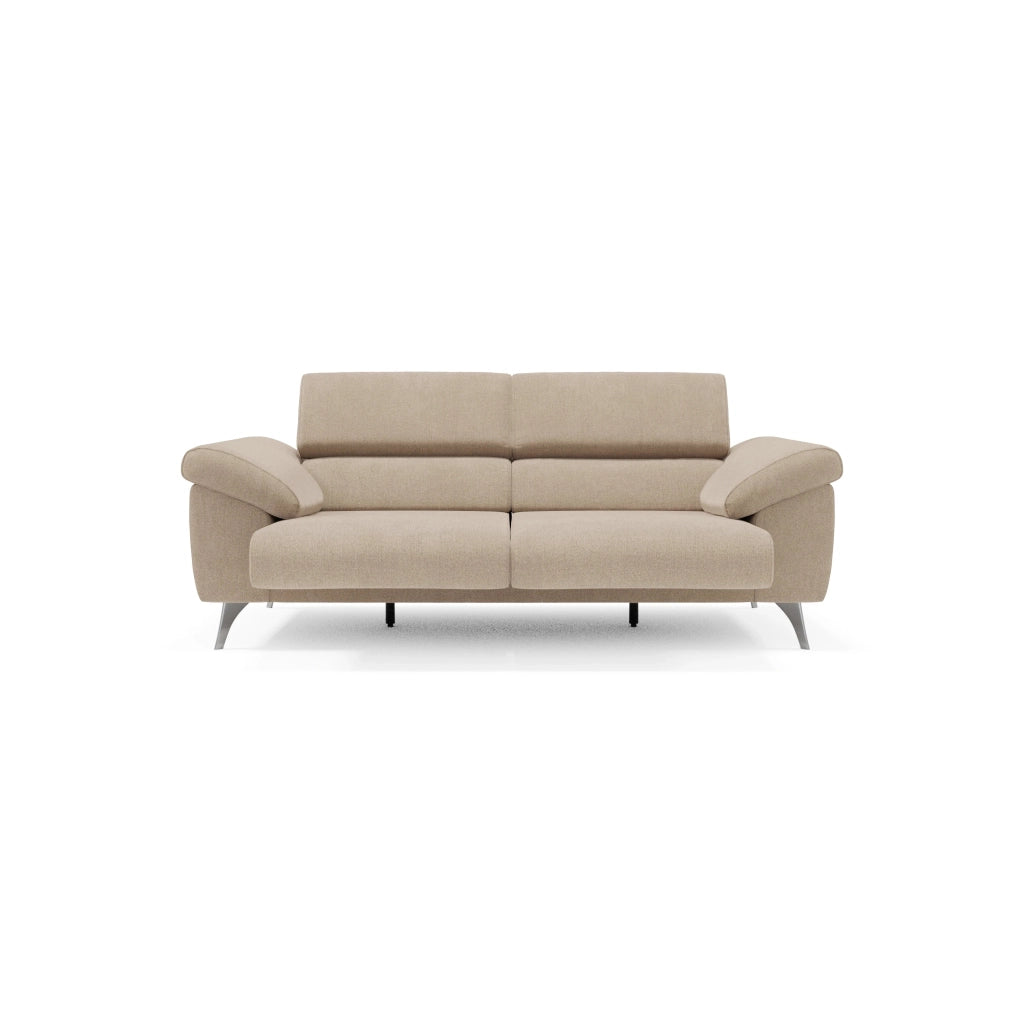 Donatello Divano con sedute allungabili braccioli contenitore e poggiatesta reclinabili in tessuto smacchiabile T23 183 cm beige