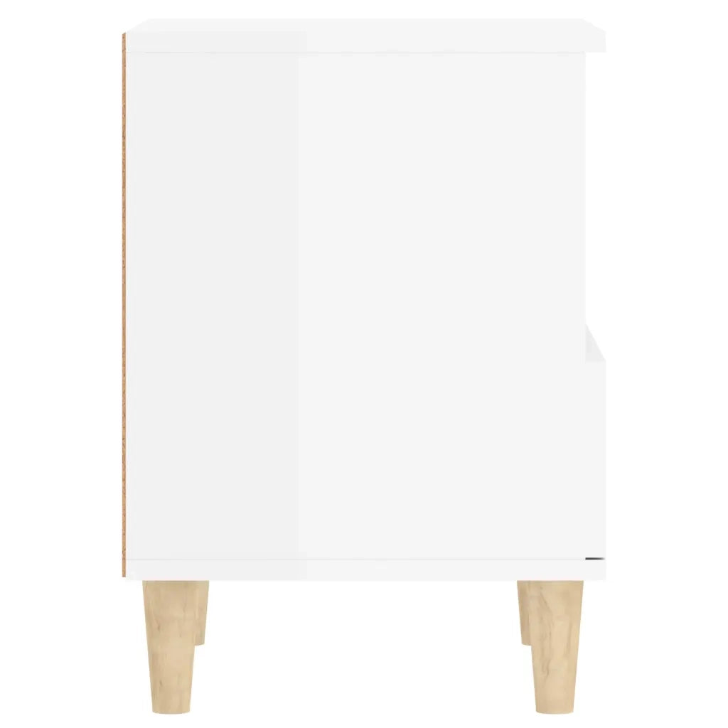 Comodini 2 pz-Set di 2 Tavolino da notte in Bianco Lucido 40x35x50 cm 745409