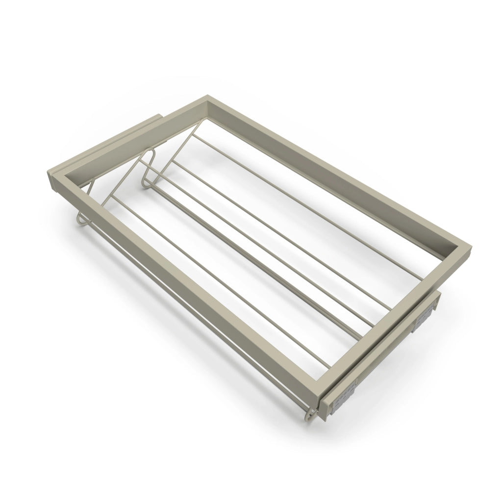 Kit Cassetto Portascarpe e Telaio per Armadio 800 mm in Alluminio e Plastica Emuca Grigio Pietra