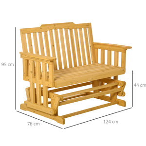 Panchina 2 Posti a Dondolo da Giardino 124x76x95 cm in  Legno