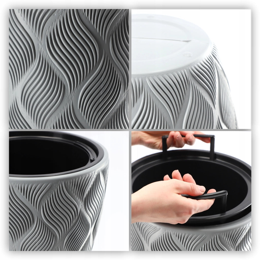 Vaso da fiori KADAX con inserto 32 cm, copertura in plastica alta