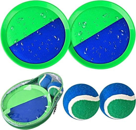 Set di racchette e palline per bambini - Contiene 2 racchette, 2 palline e 1 borsa di stoccaggio - Giocattoli da spiaggia - Impermeabile - Giocattoli da giardino all'aperto - Giocattoli per bambini da 3 anni in su