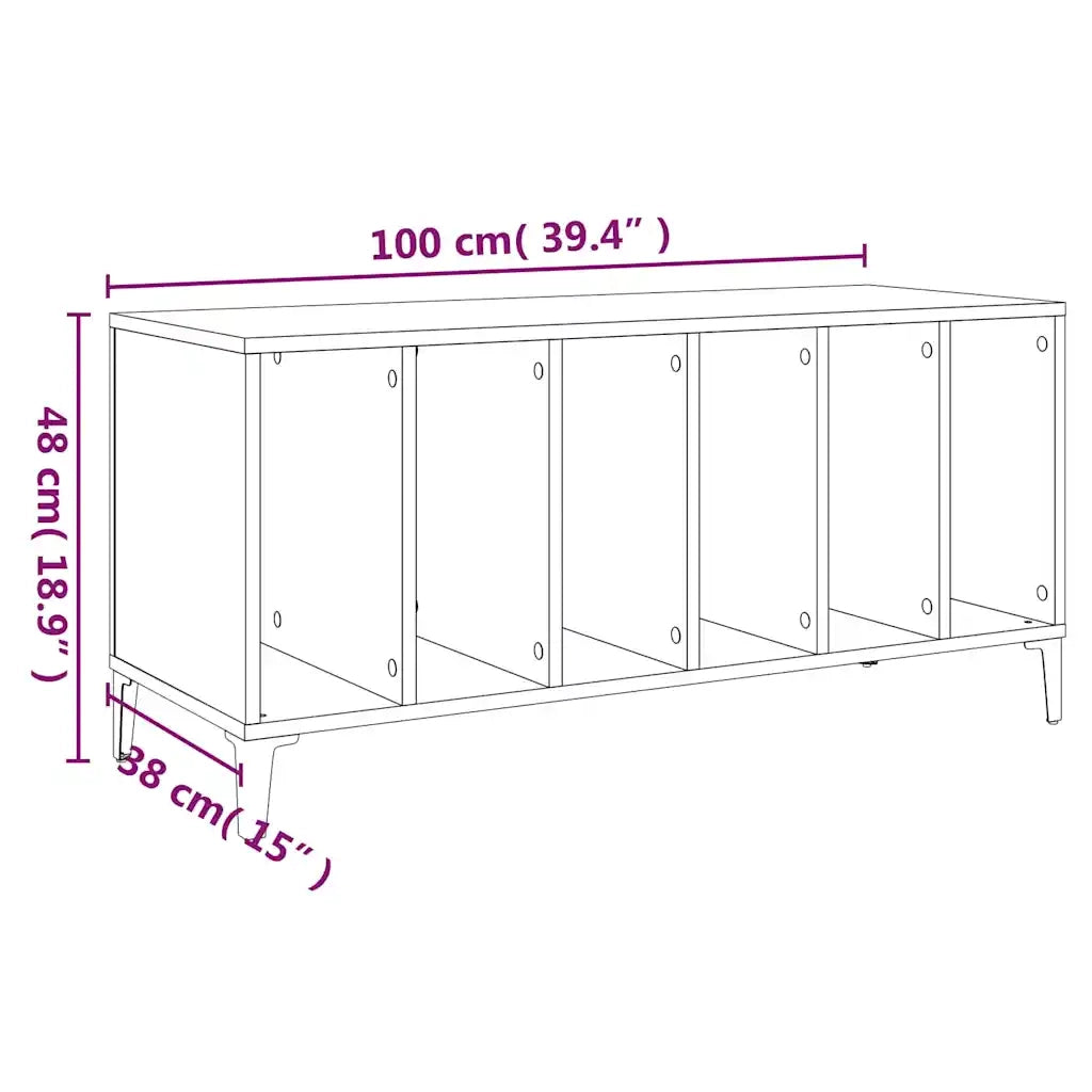Mobile Porta Dischi Grigio Sonoma 100x38x48cm Legno Multistrato CFW3437288