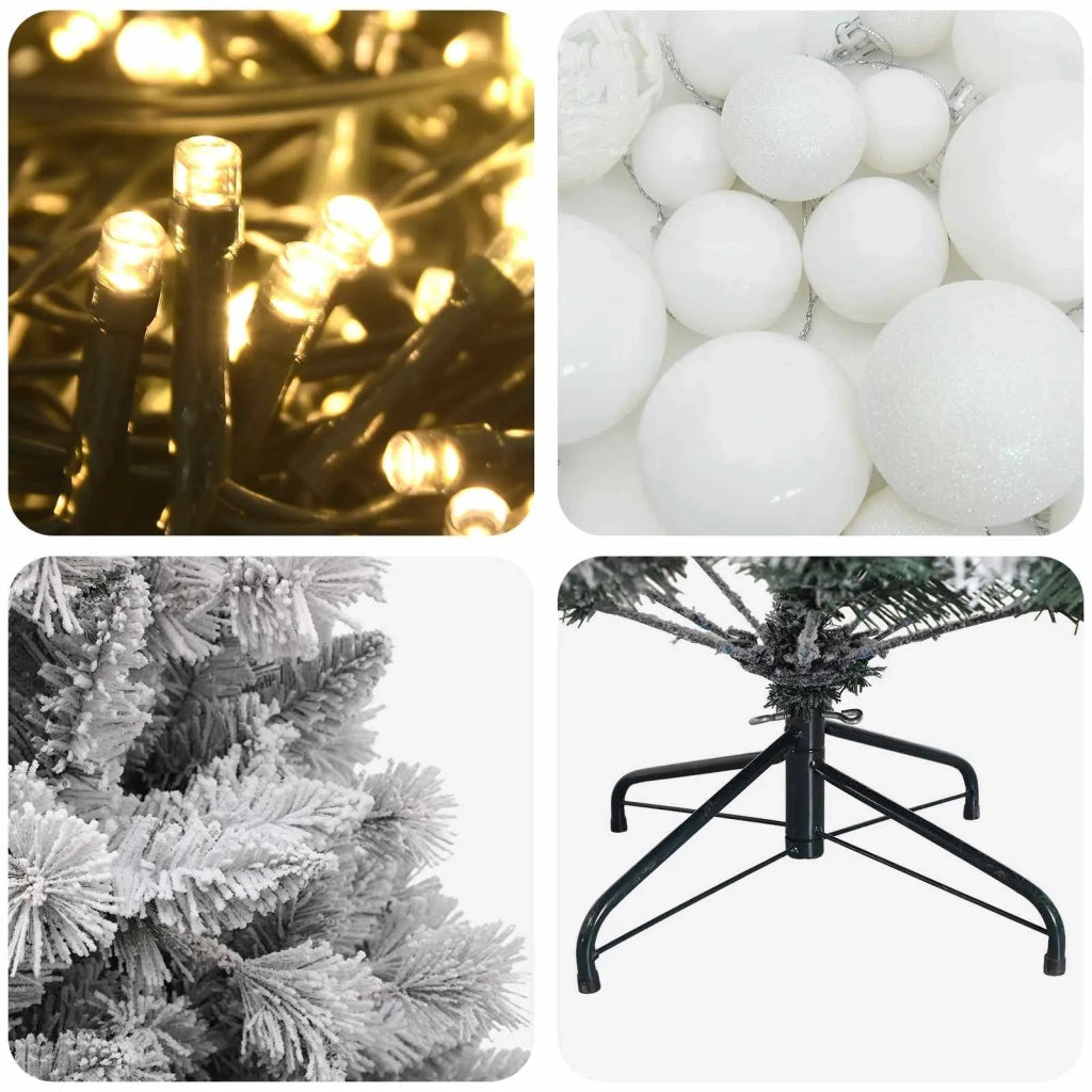 Albero di Natale Artificiale con Palline 120 cm 150 LED 3466059