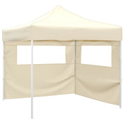 Tenda Pieghevole con 2 Pareti 291x291x315 cm Crema 44960