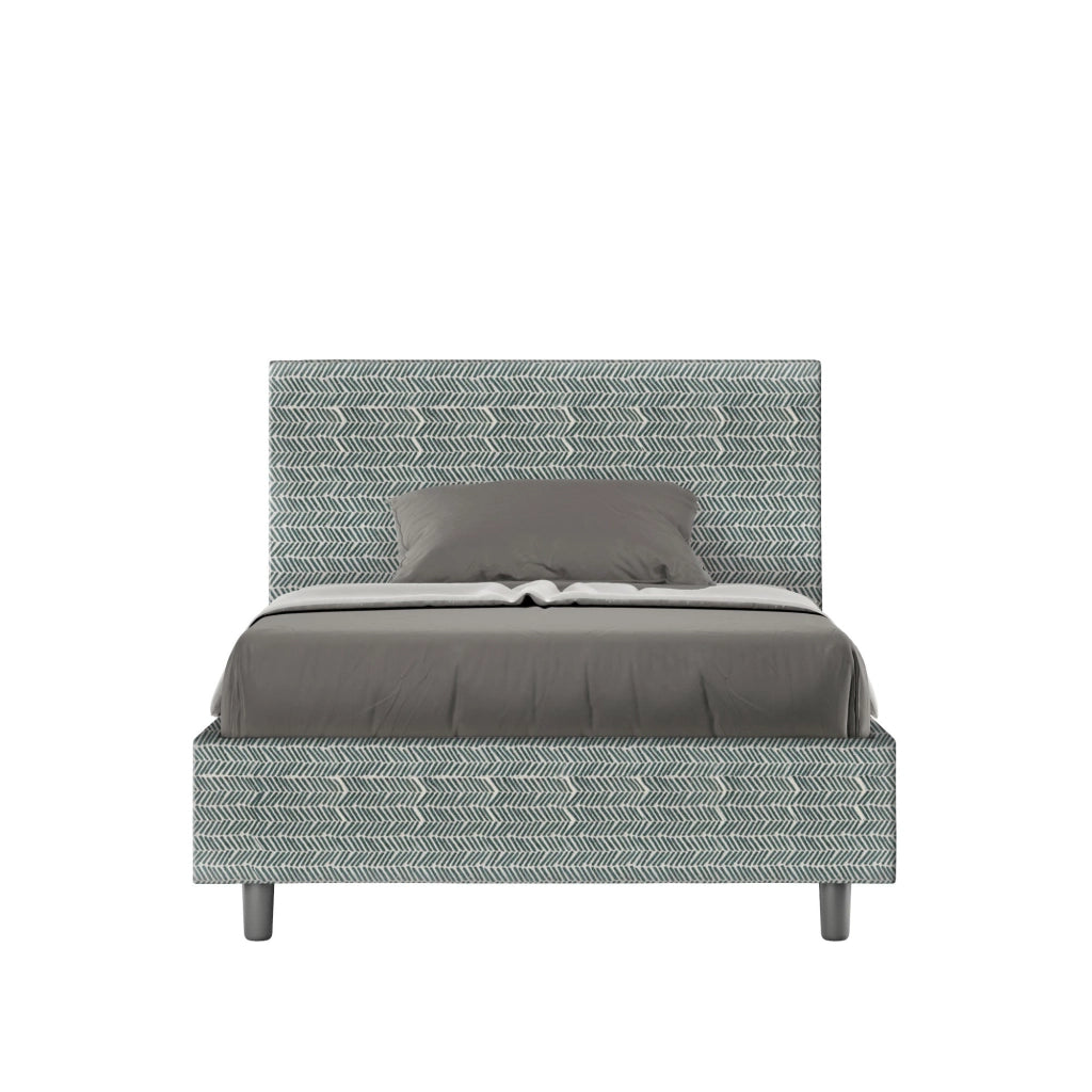 Letto 1 Piazza e Mezzo 120x190 cm con Rete e Contenitore Adele Aragona 7 Azzurro