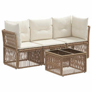 Set Divano da Giardino 4 pcs Beige polyrattan