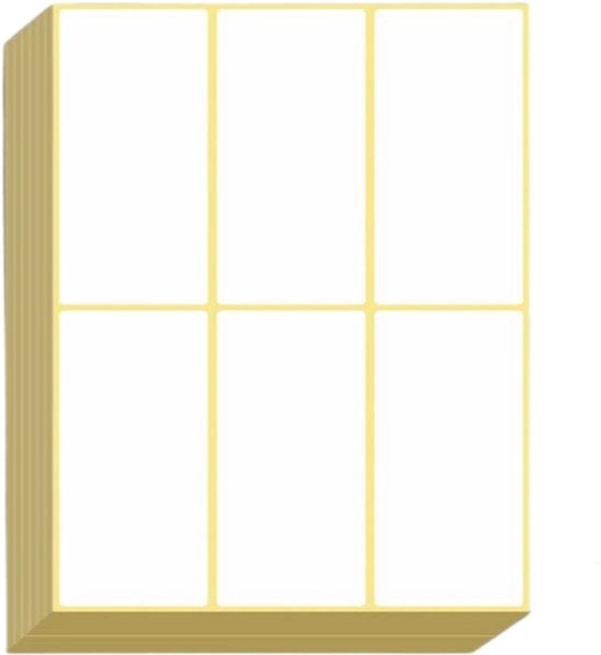 15 etichette bianche autoadesive, totale 90 etichette, 100 x 50 mm autoadesive, etichette autoadesive rettangolari per bottiglie, documenti, contenitori, cucina, ufficio