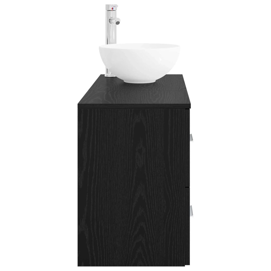 Set di mobili per il bagno 2 pcs Rovere Nero 3403953