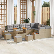 Set Divano da Giardino 13 pcs Beige polyrattan