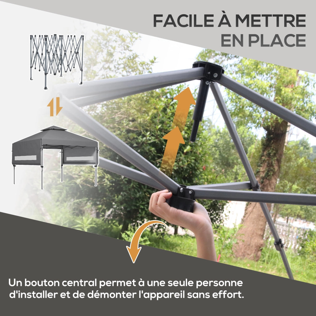 Tonnelle da giardino pieghevole ¨C Minimal ¨C Grigio 5x3 m