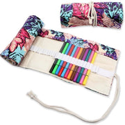 Etui artistico con 72 aperture, etui per artisti, etui ripiegabile, etui a tela multifunzionale, foglio di cartone, colorato, cartoon.