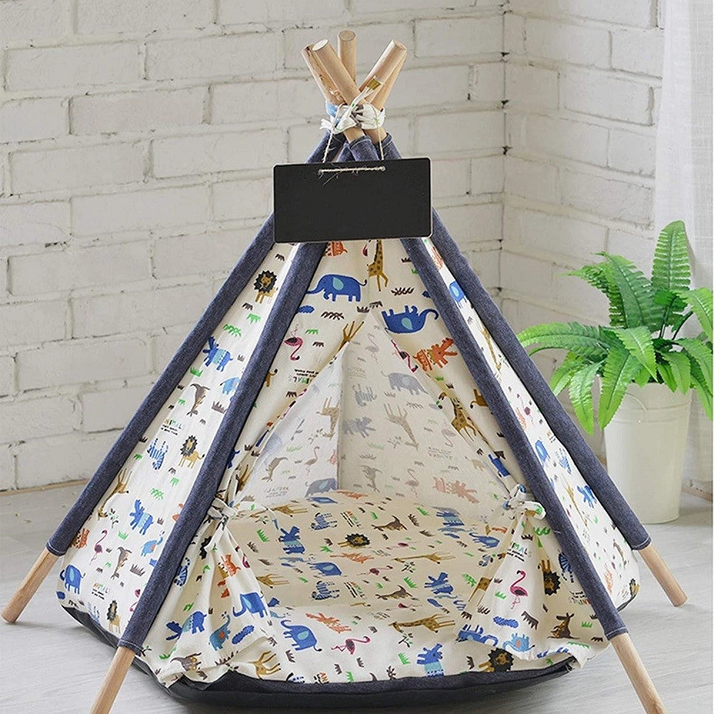Trade Shop - Tenda Per Cani Gatti Rimovibile Lavabile Con Morbido Cuscino In Tela 60x60x90cm -