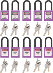 Set di chiavi di sicurezza di blocco di emergenza - 10 chiavi - 2 chiavi - Chiavi di blocco di emergenza professionali - Isolamento tecnico - Chiavi di blocco antiscivolo - per fabbriche - Siti di costruzione - Ospedali - (blu)