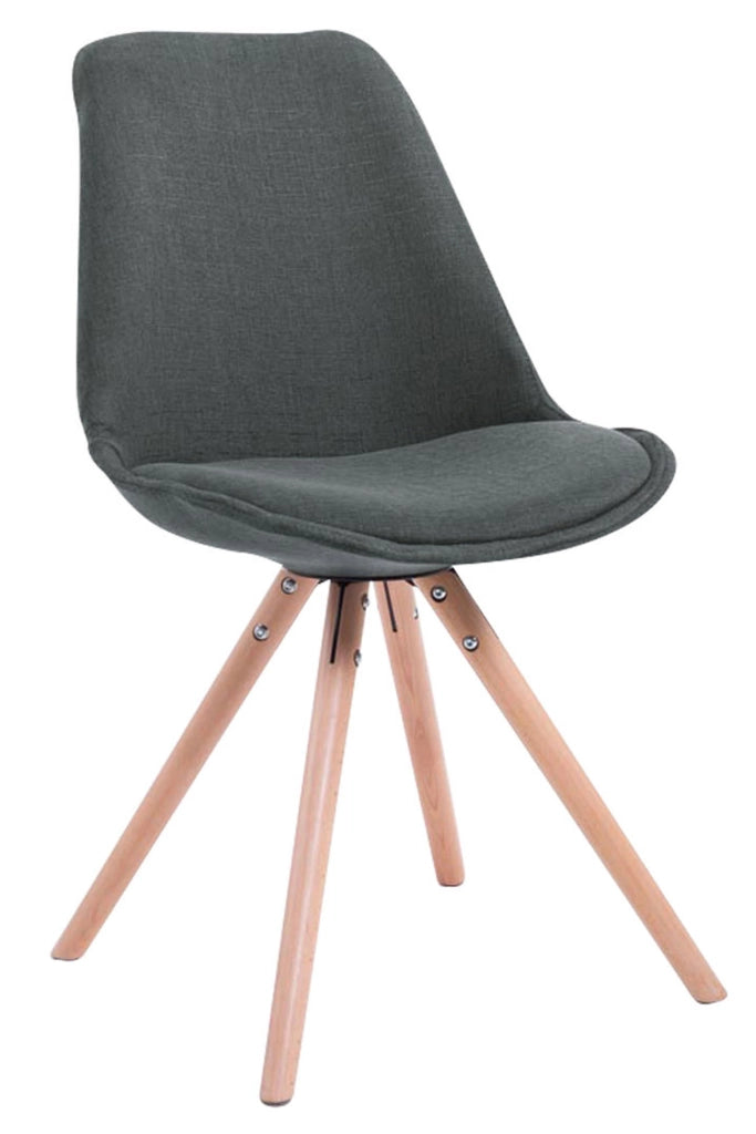 Set di 4 sedie per visitatori Toulouse Fabric Round grigio scuro,natura