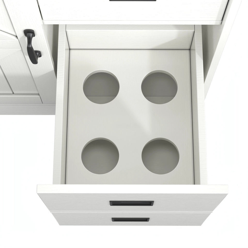 Mobile sottolavabo con lavabo in ceramica e ampio spazio contenitore, per bagno, bianco, 76 × 46,5 × 87,5 cm