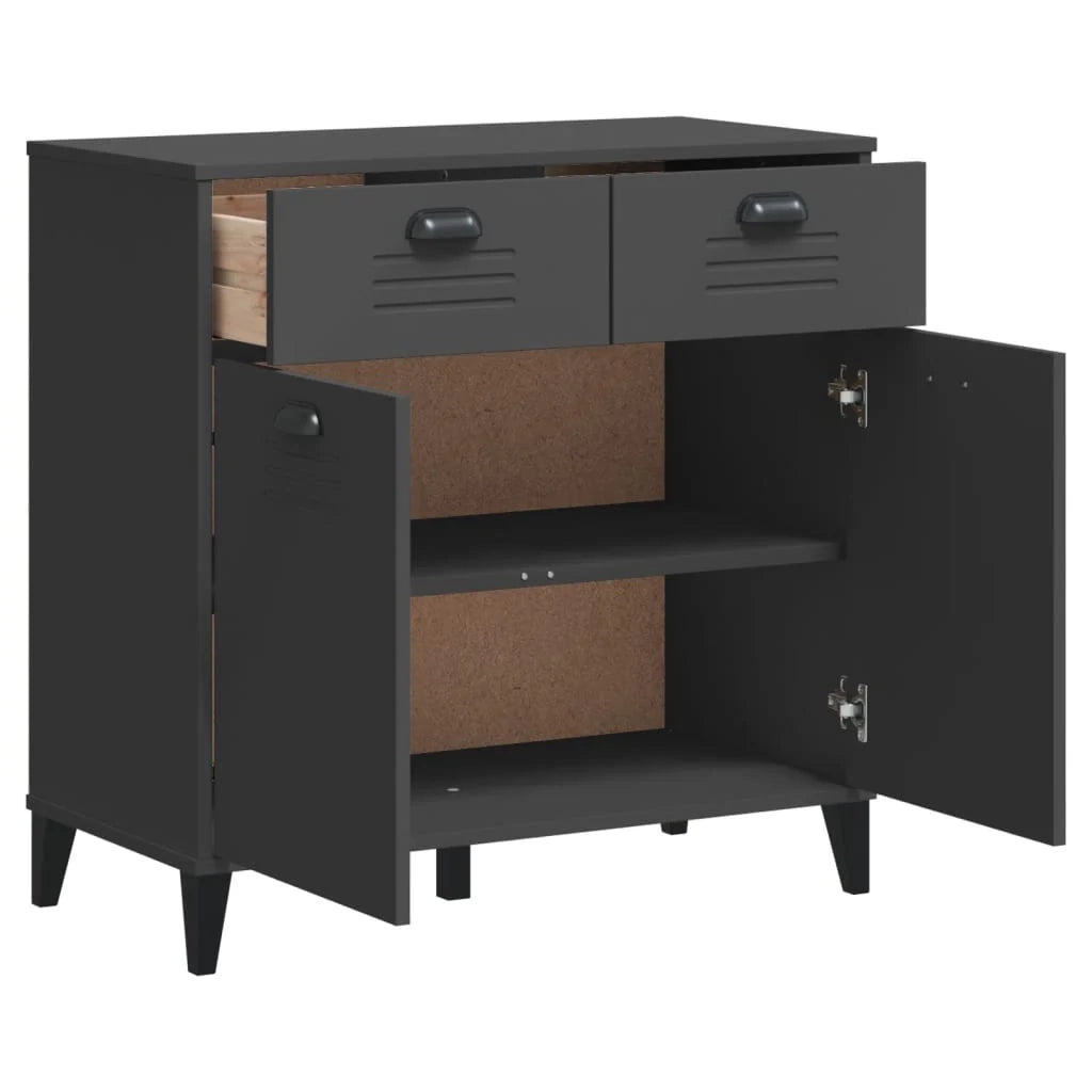 Credenza cassettiera cassettiera mobile contenitore organizer cucina soggiorno soggiorno 80 x 40 x 80 cm derivati ​​del legno antracite 02_0036625