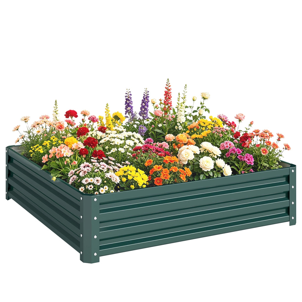 Orto Rialzato in Acciaio ¨C zephmum ¨C Verde 120x120x30 cm