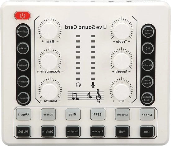 Mixer Audio Live con Effetti di Sintetizzazione per Modifica della Voce Mini Sound Mixer per Streaming e KTV in Casa.