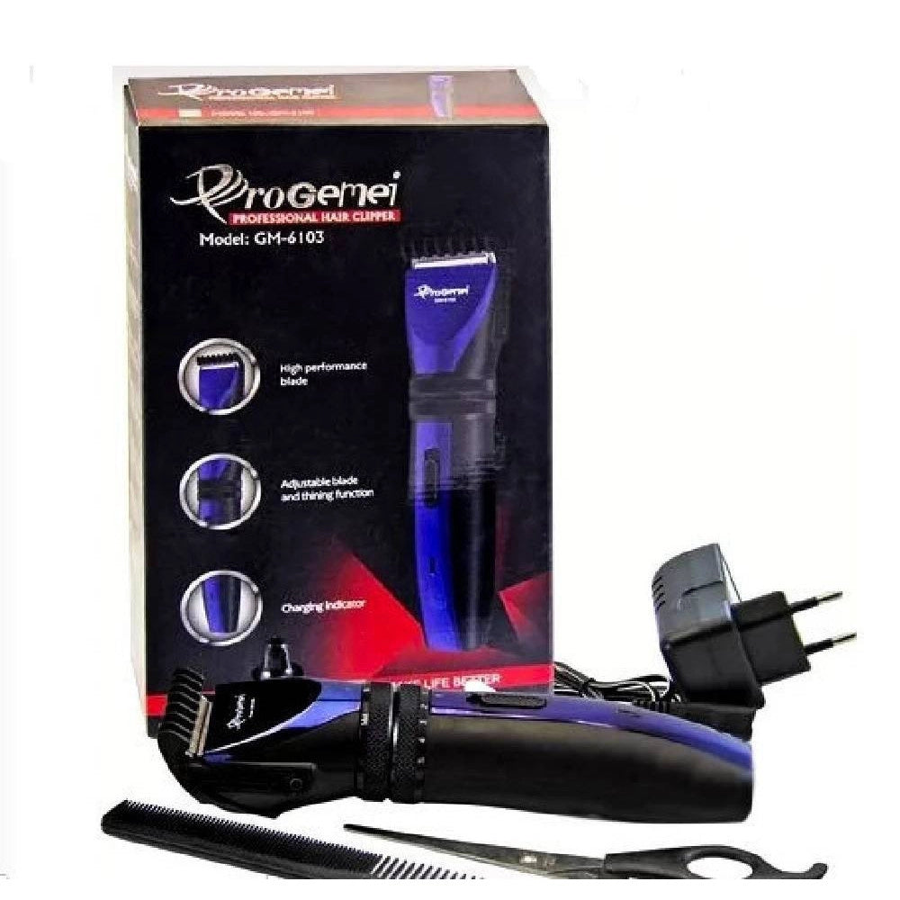 Trade Shop - Tagliacapelli Geemy Gm-6103 Professionale A Batteria Ricaricabile Regola Barba -