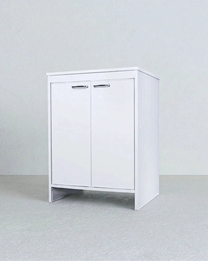 Base Lavanderia NEXA BASE 60 – Mobile Lavanderia in PVC con Ripiano Interno – 60x50x85 cm Bianco_