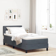 Letto a Sorgente LED con led Grigio scuro 90 x 190 cm Velluto