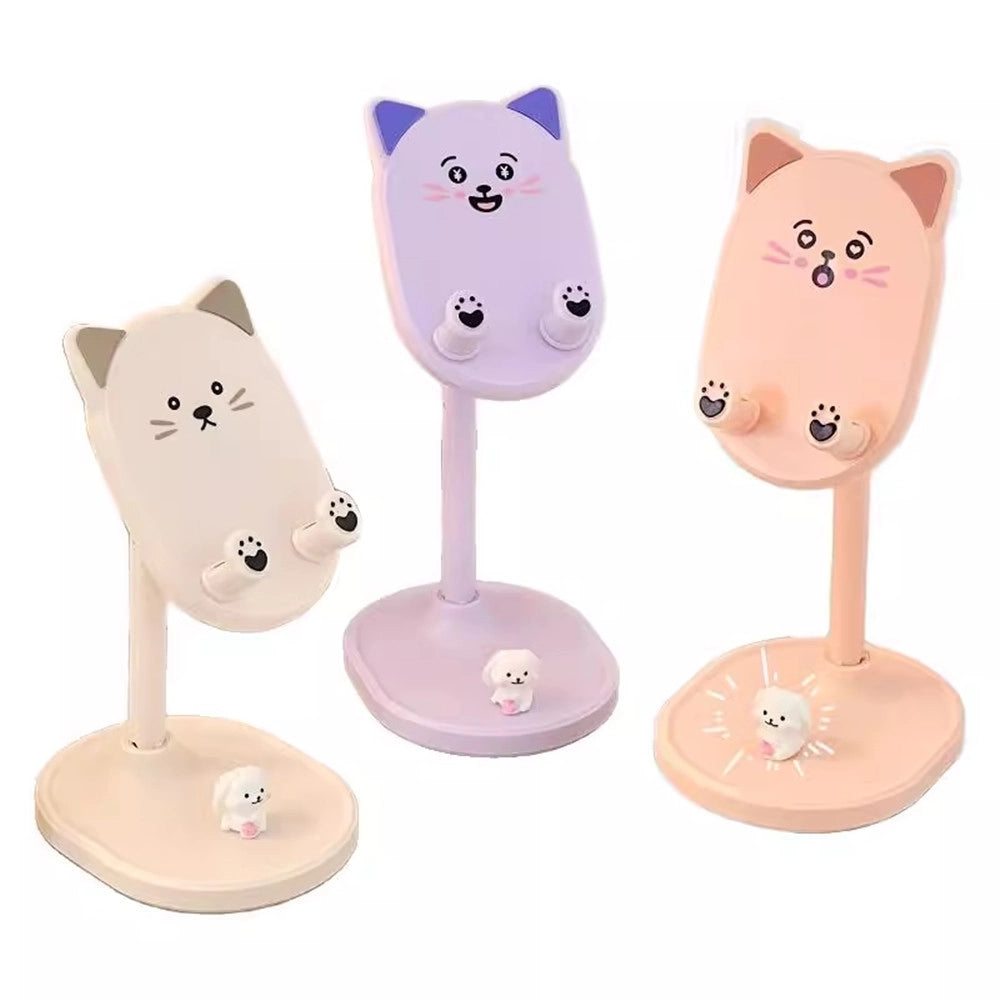 Trade Shop - Supporto Per Cellulare Carino Da Tavolo Regolabile Telescopico Universale Portatile -