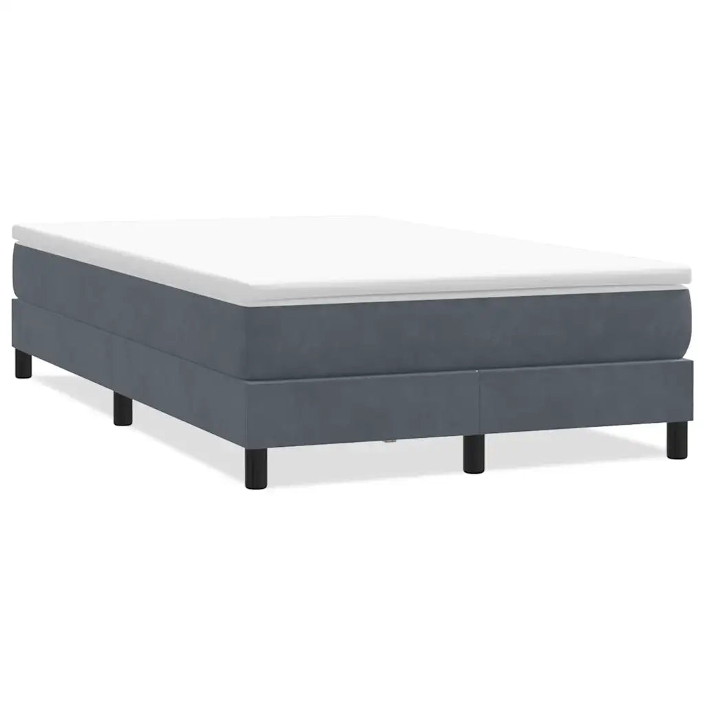 Letto a Molle senza Materasso-Struttura Letto Grigio Scuro 120x220 cm Velluto