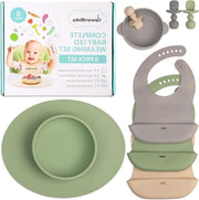 Supplotti per Lattante - Cucchiai per Autoalimentazione - 6 mesi - Piatti in Silicone per Bambini - Set di Piatti e Tazze per Primi Alimenti