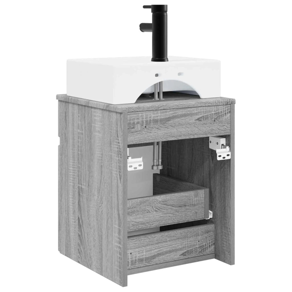 Mobile Lavabo da Parete Sonoma grigio 39 x 41 x 62,5 cm 890578