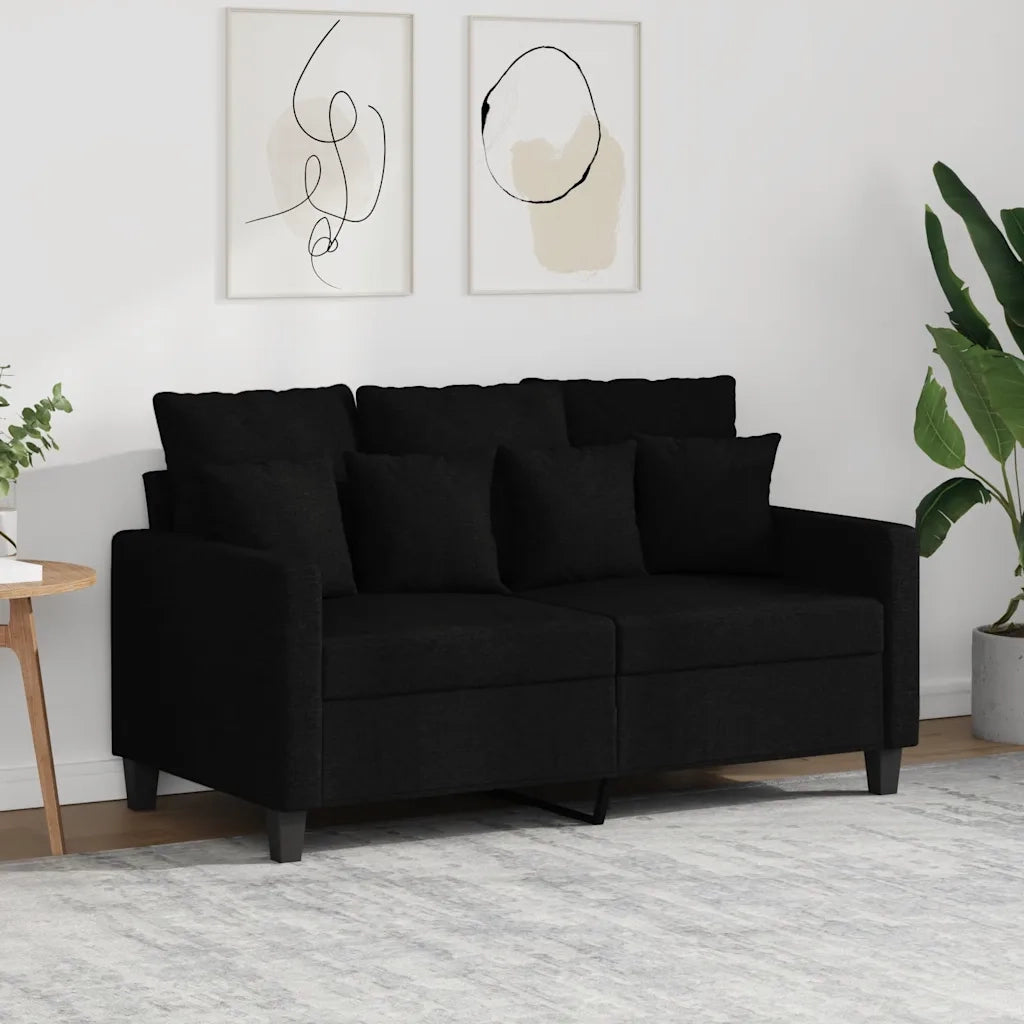 Divano a 2 Posti-Sofa 2 Posti Nero 120 cm in Tessuto 249220