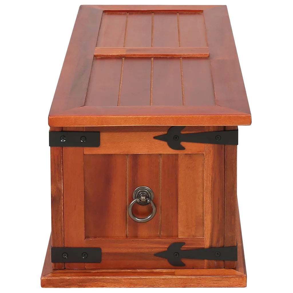 Cassapanca-Panca con Contenitore-Baule 60x25x22 cm in Legno Massello di Acacia
