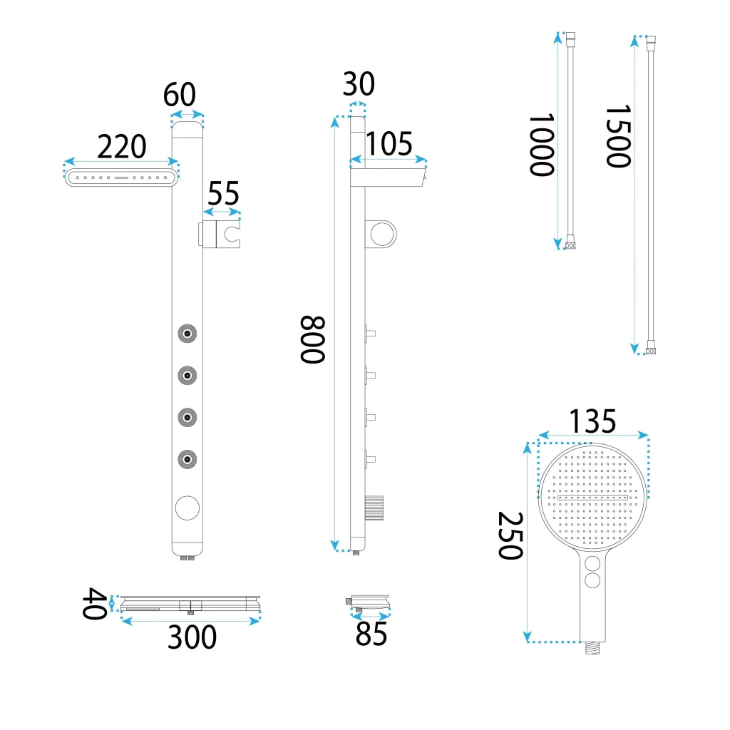 Set Doccia Rea Karl Titanium