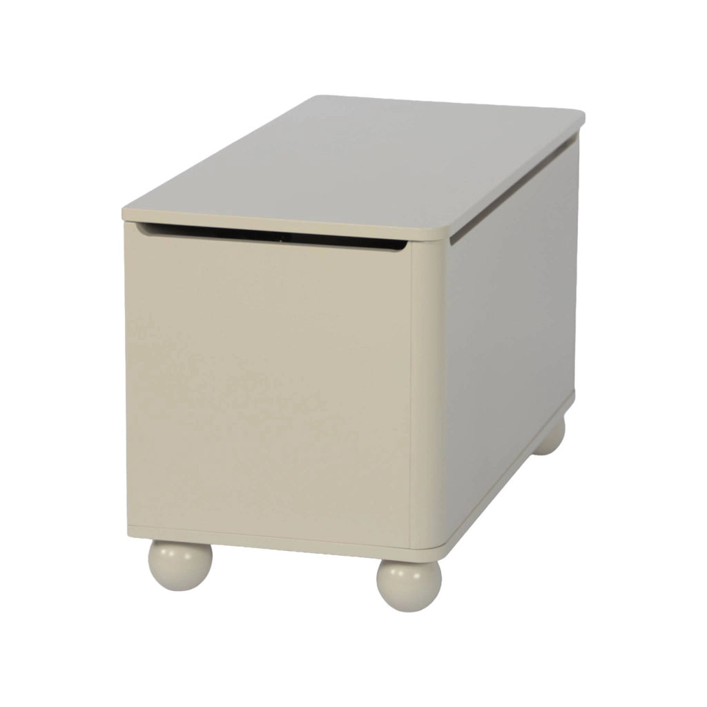 Baule per giocattoli per bambini decorazione legno laccato, beige
