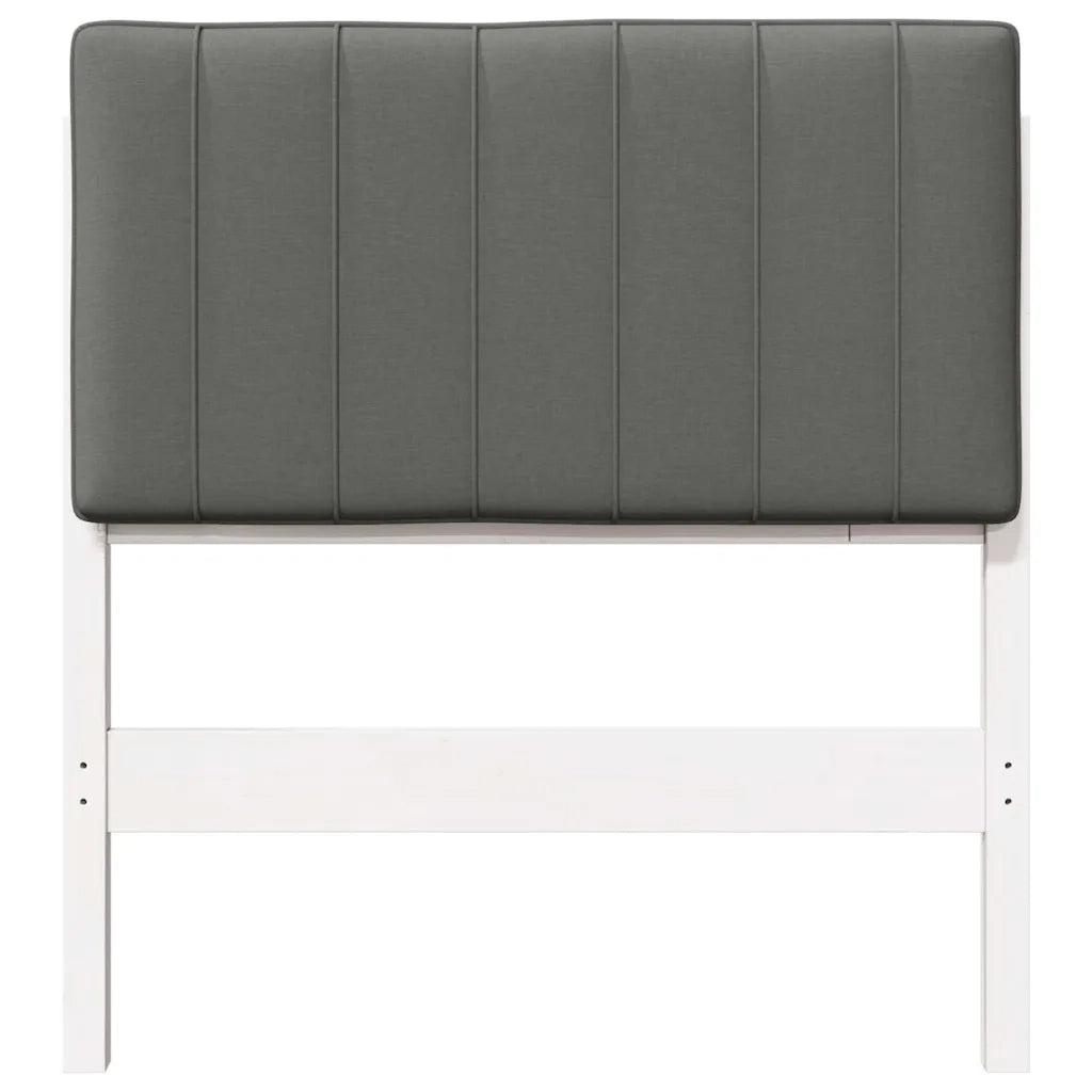 Testiera imbottita Bianco e grigio chiaro 80 cm Pino massello