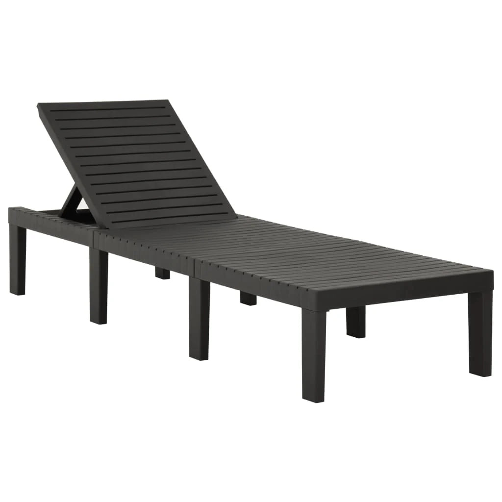 Sedia a sdraio lettino prendisole lettino da giardino mobili da esterno per patio plastica antracite 02_0012785