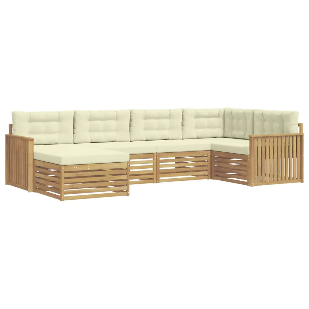 Set di divani da esterno 6 pcs Bianco e Crema 3390760