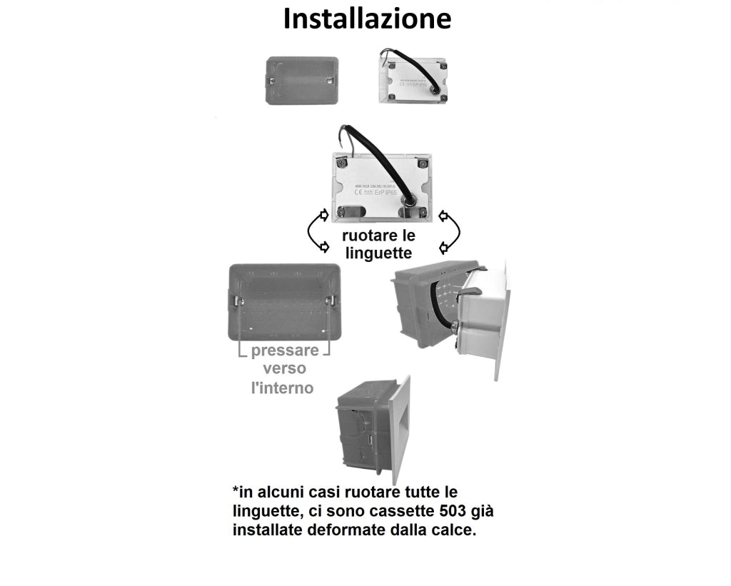 Faretto segnapasso LED bianco da esterno IP65 5W con vetro, luce CCT 3000K 4000K 6500K, incasso 503 per scale e giardino