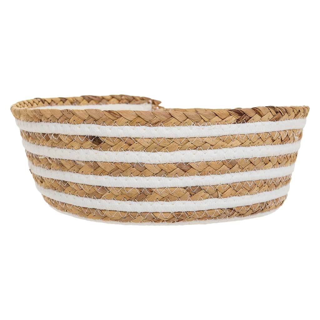Cesto in fibra naturale e cotone marrone D28x10,5