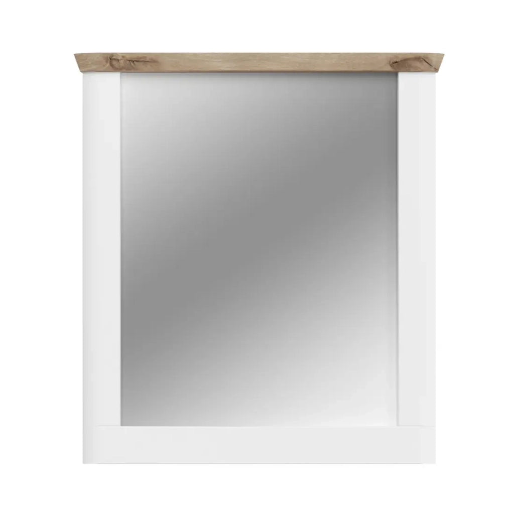 Specchio CAMPAGNA bianco e quercia – 77x87 cm, stile campagna