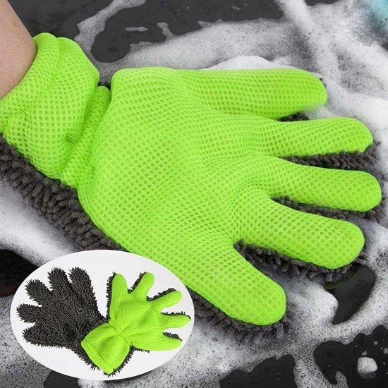 Kit di pulizia per auto - Asciugamano per auto - Microfibra - Kit di pulizia - Asciugamano - Asciugatura auto - Verde oliva - 16 x 28 cm - Accessori per moto