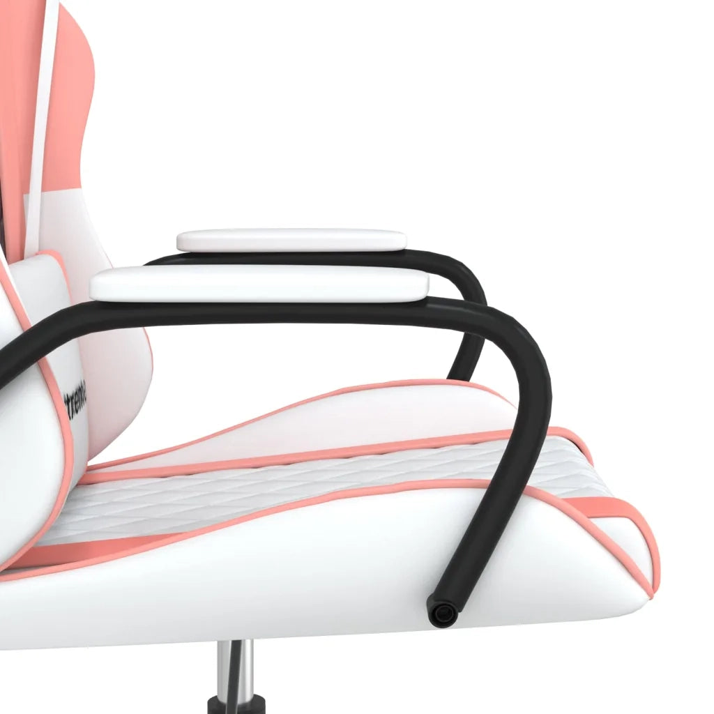 vidaXL Sedia da Gaming Bianco e Rosa in Similpelle