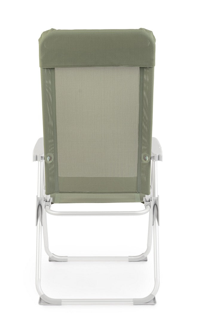 Set 4 Sedie Sdraio Pieghevole 57x65x110 cm in Alluminio Cayo Olive