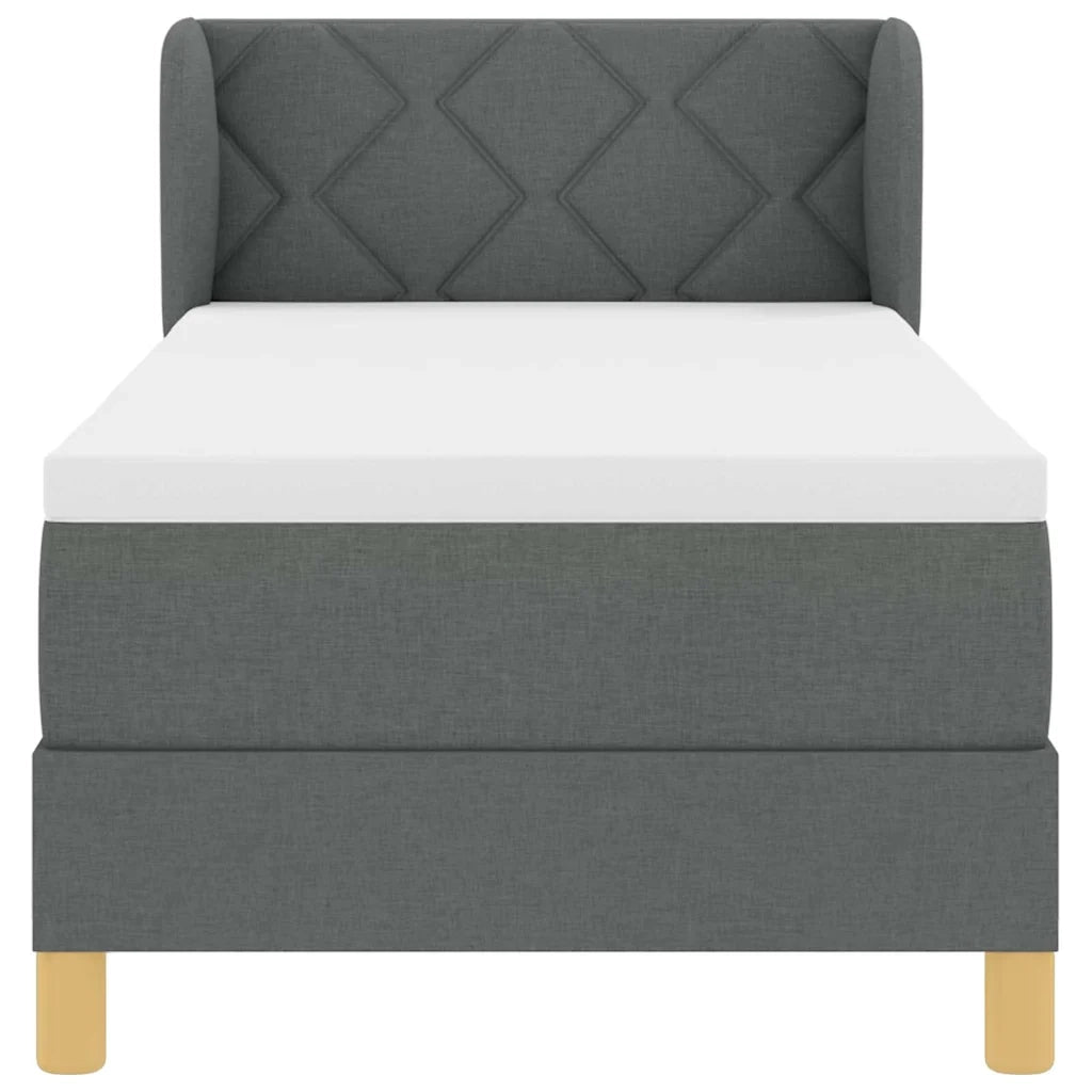 Letto a molle con materasso Grigio scuro 80 x 200 cm Tessuto 3340242