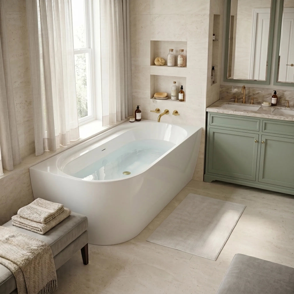 Vasca Bagno Rea Marion Right 170cm Copritappo nero