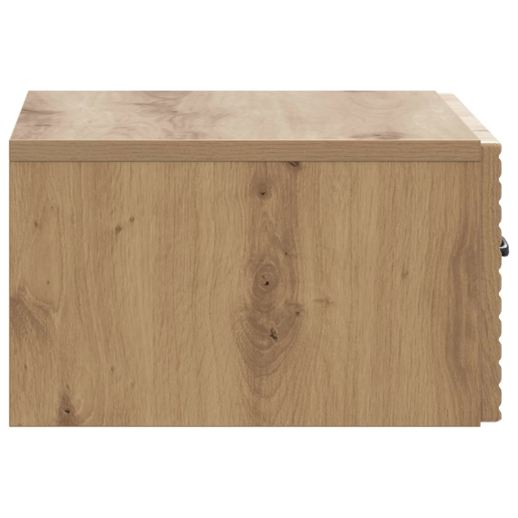 Comodino | Armadio da Notte | Mobiletto da notte a muro Rovere Artigianale 49 x 34,5 x 20 cm